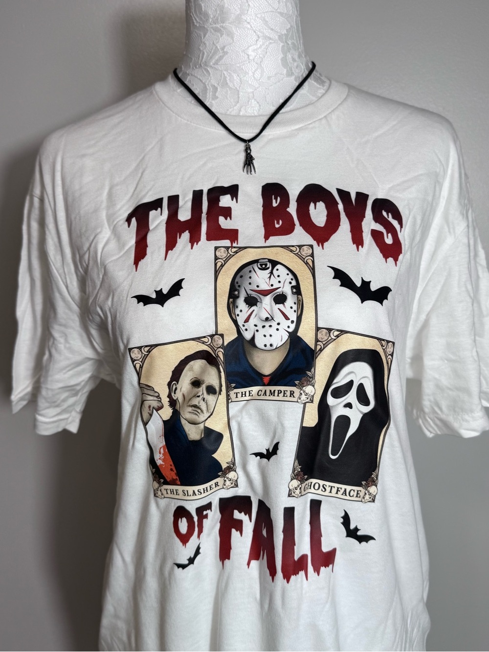 White "The Boys of Fall" Kids Horror halloween T‑Shirt